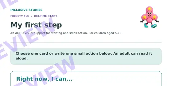 Protected preview of the My first step board heading