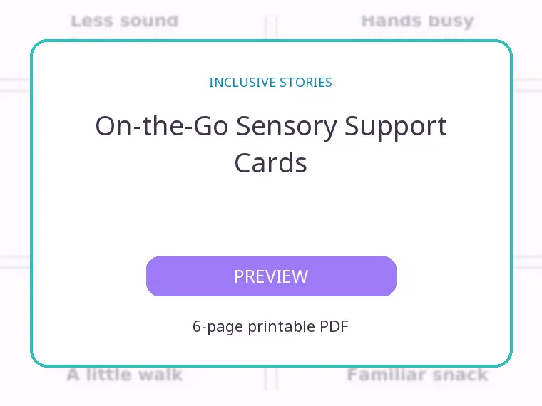 On-the-Go Sensory Support Cards