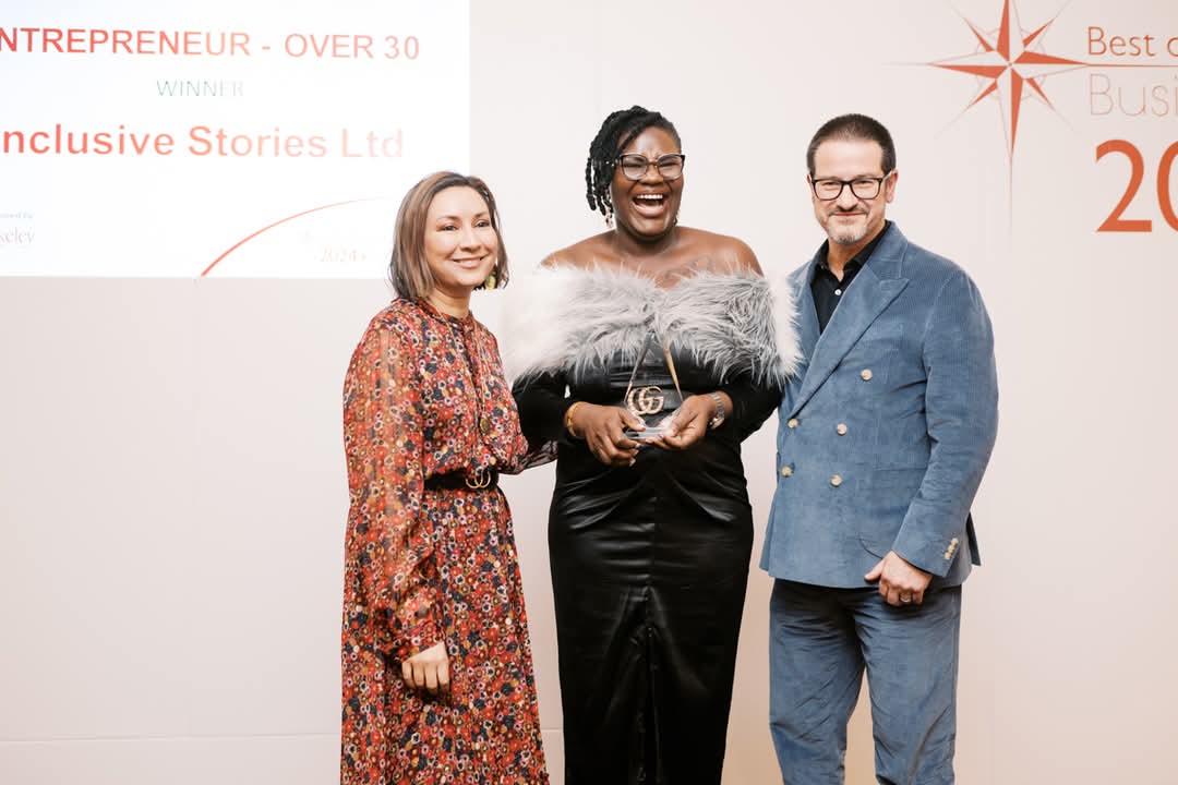 Brooklyn Banjoko receiving a Royal Greenwich Business Award